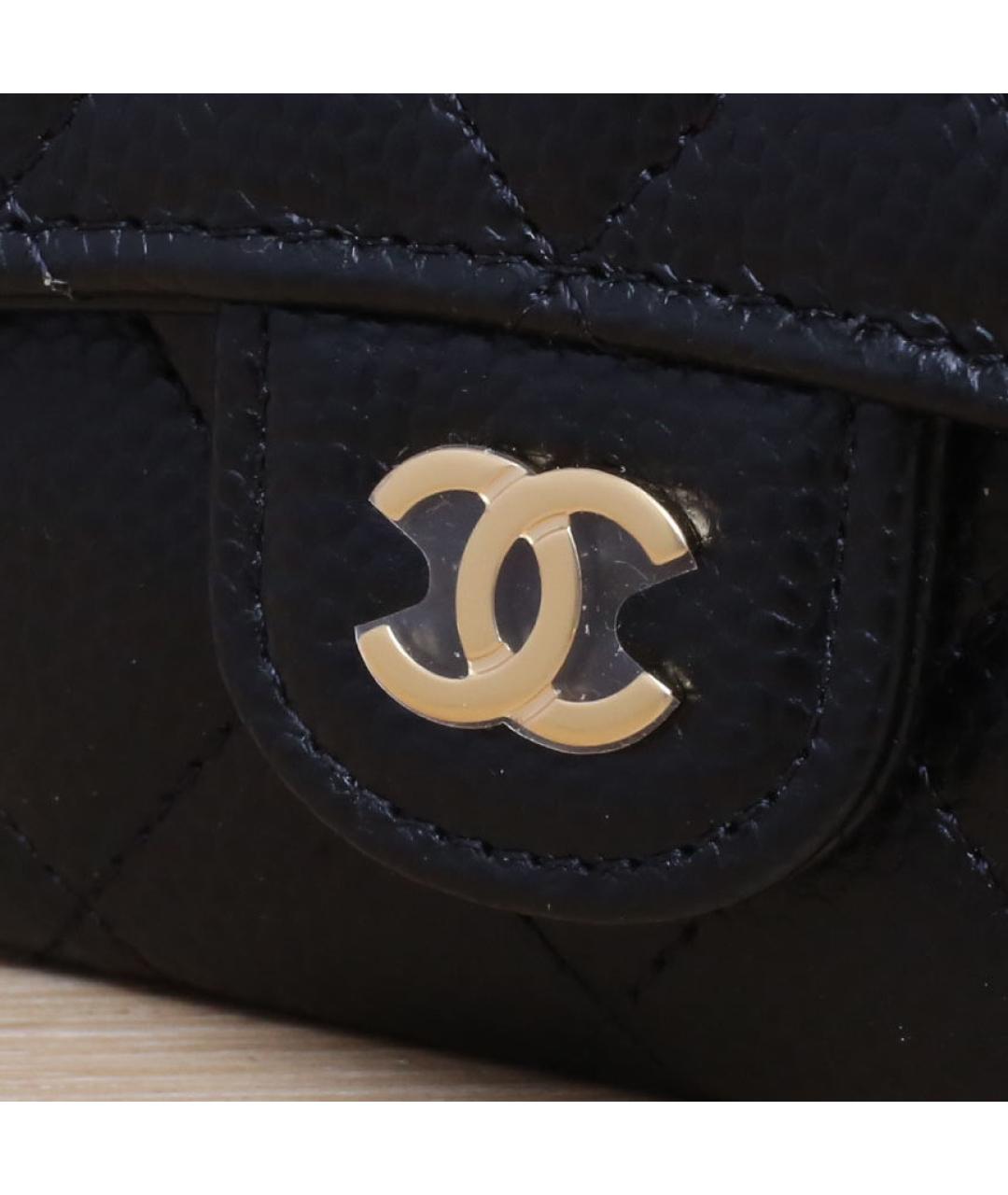 CHANEL Черный кожаный кошелек, фото 7