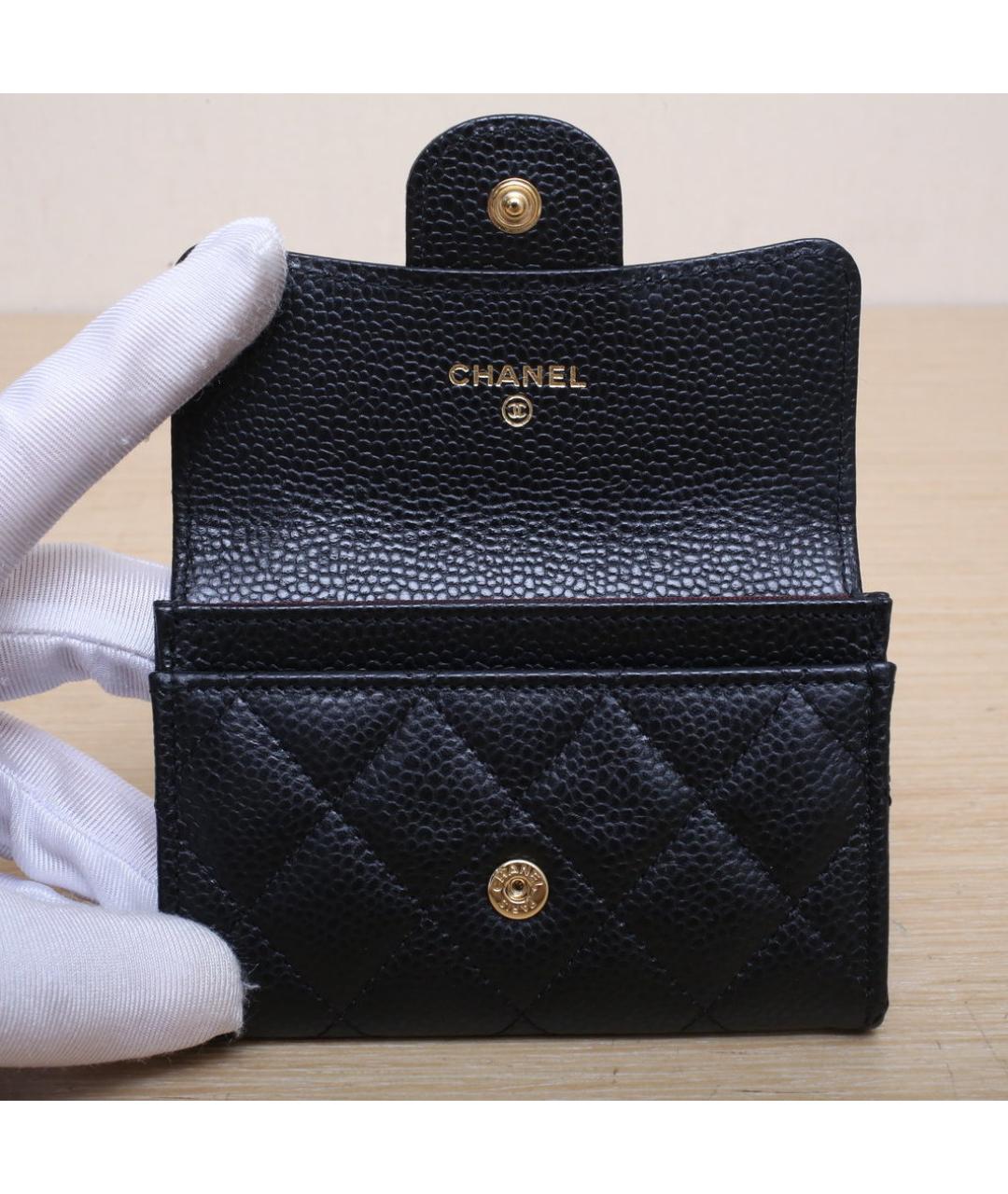 CHANEL Черный кожаный кошелек, фото 9