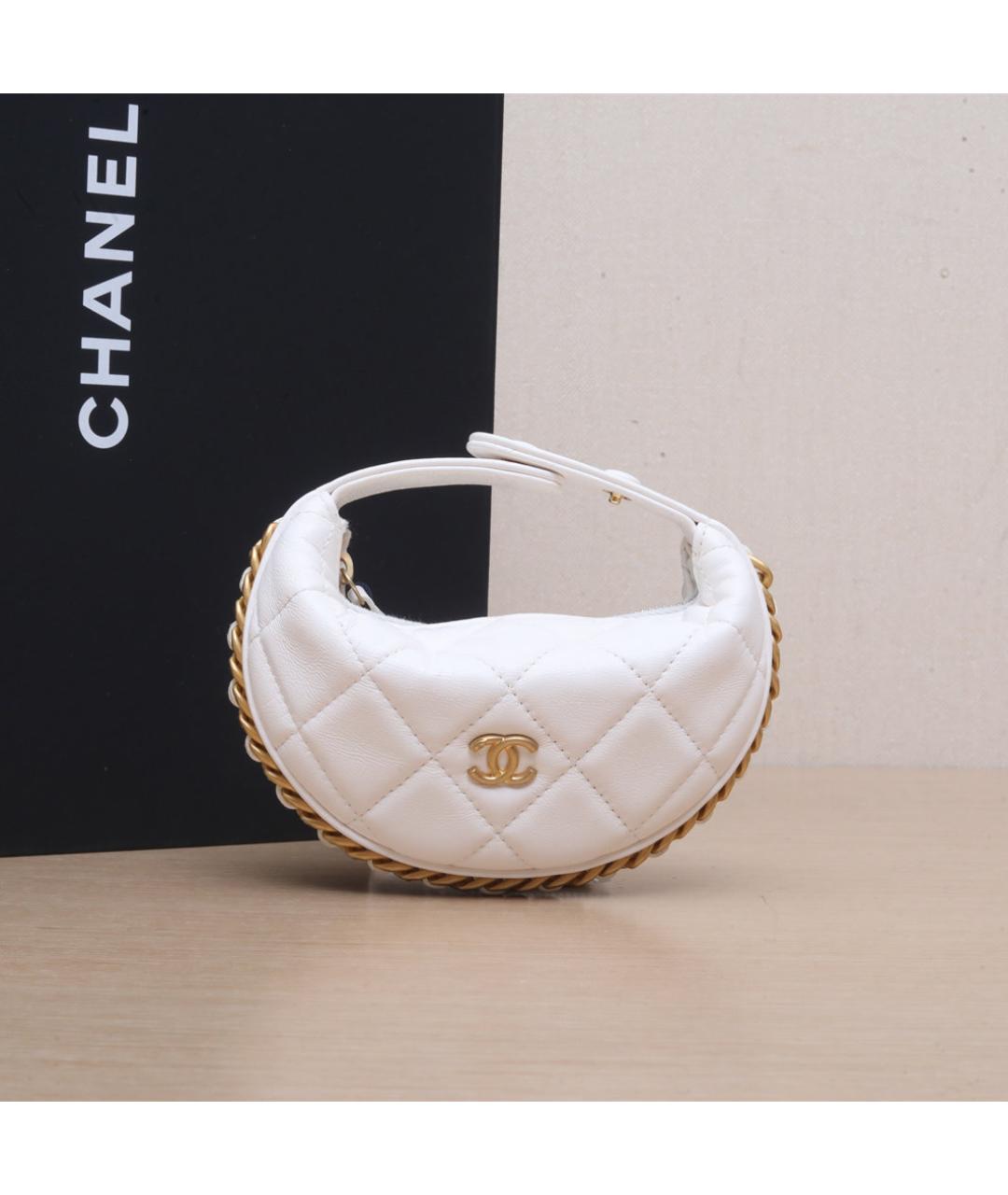 CHANEL Белая кожаная косметичка, фото 10