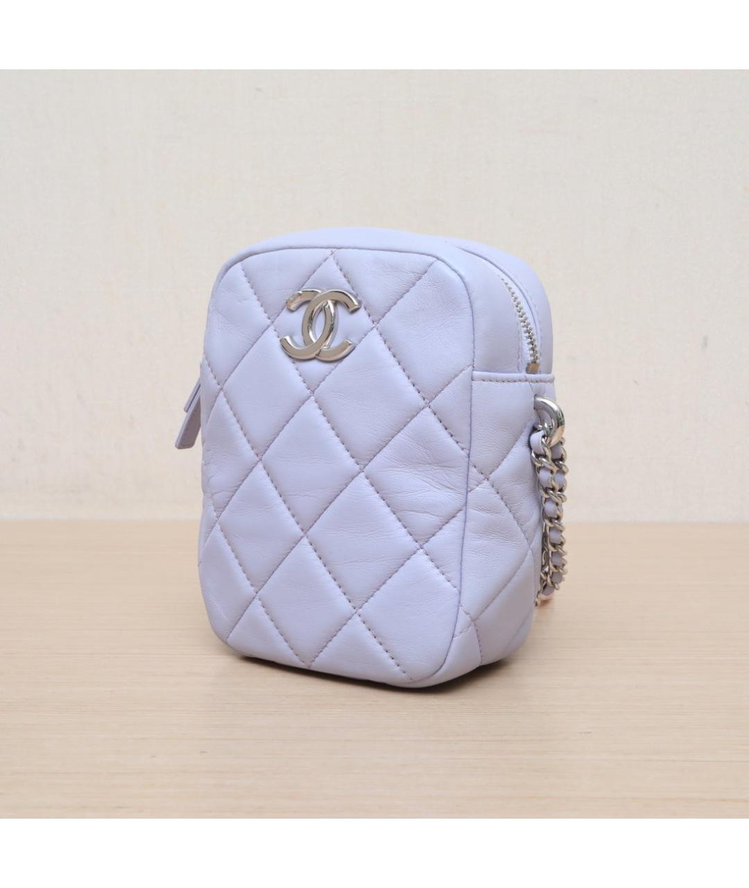 CHANEL Фиолетовая кожаная сумка через плечо, фото 3