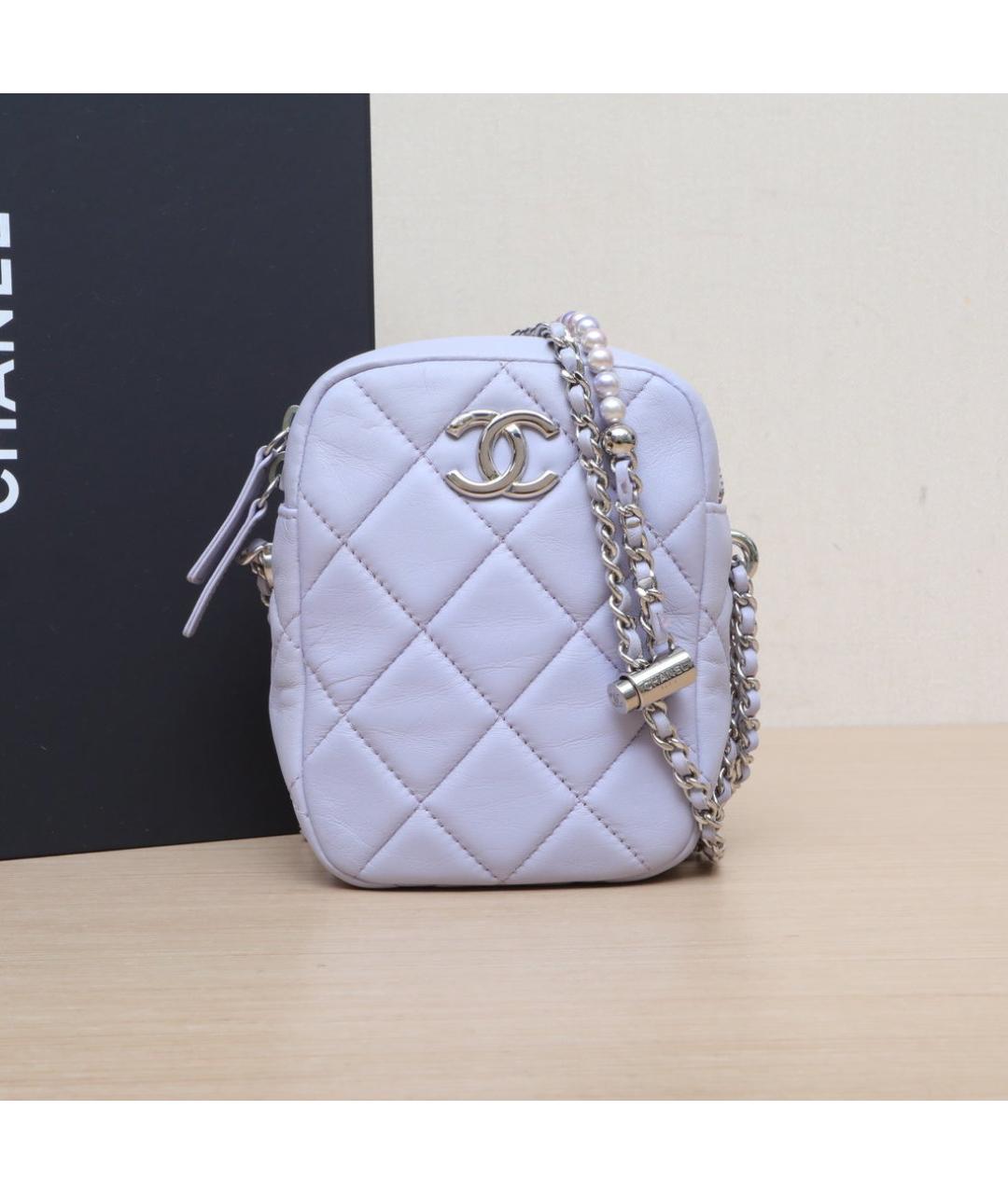 CHANEL Фиолетовая кожаная сумка через плечо, фото 10