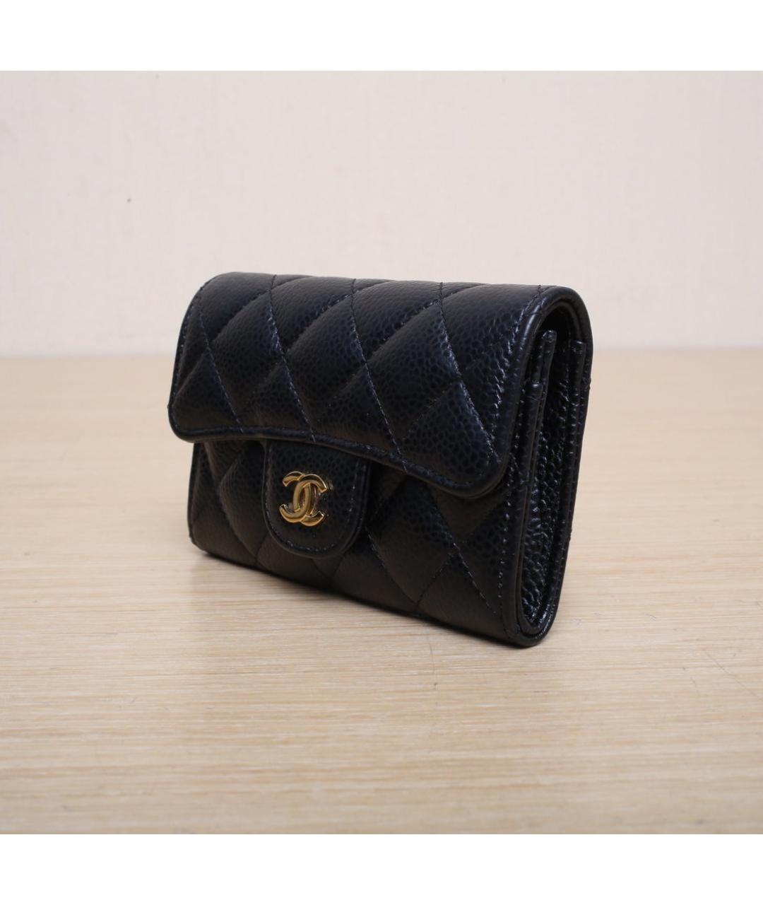 CHANEL Черный кожаный кошелек, фото 3