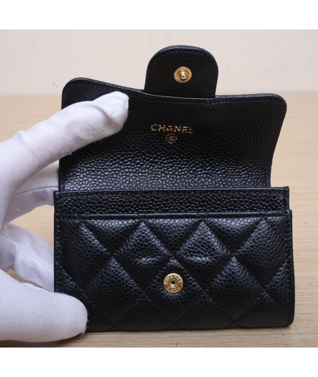 CHANEL Черный кожаный кошелек, фото 9
