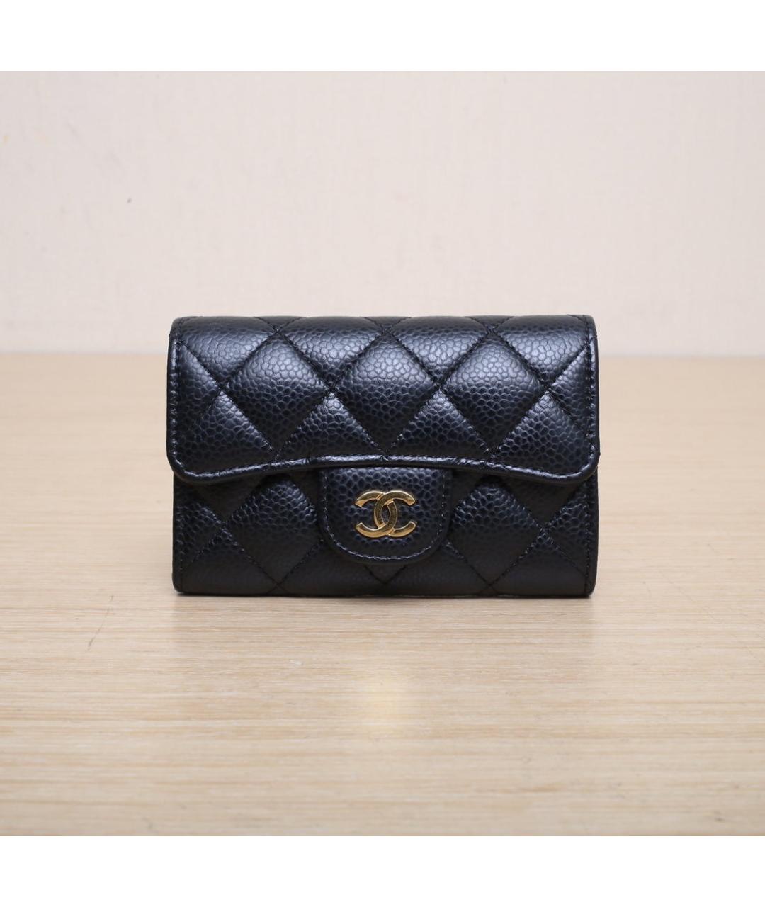 CHANEL Черный кожаный кошелек, фото 2