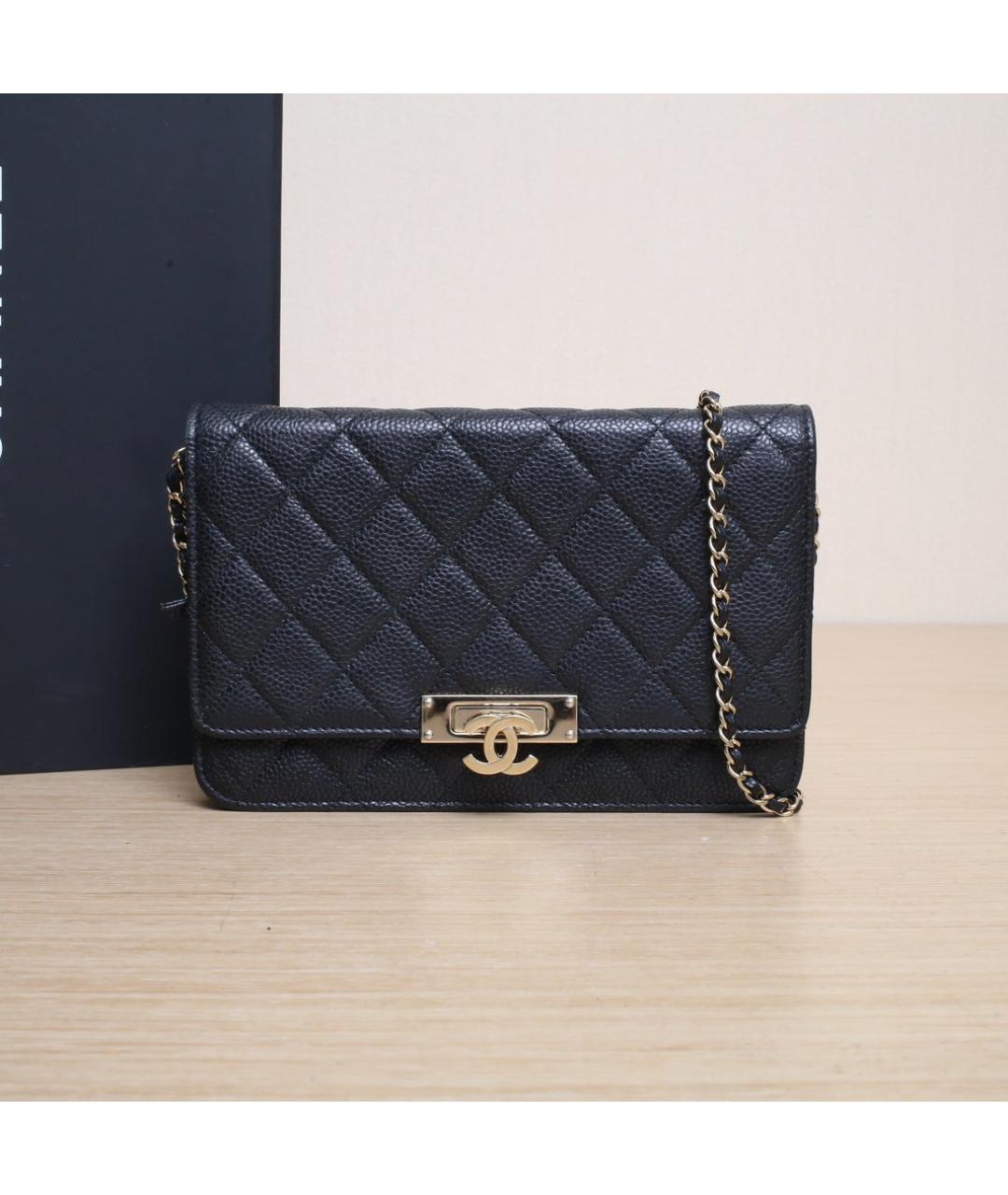 CHANEL Черная кожаная сумка через плечо, фото 10