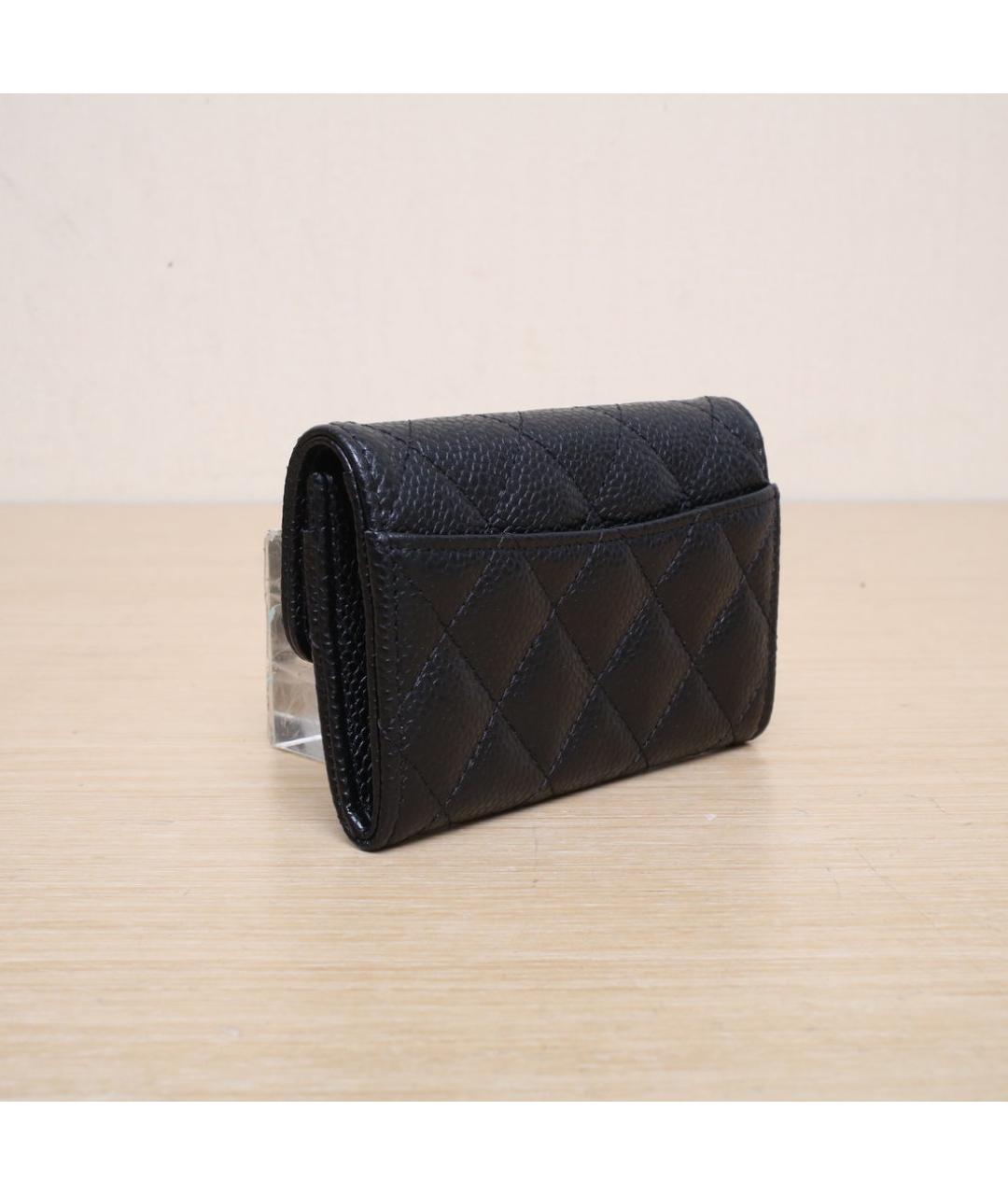 CHANEL Черный кожаный кошелек, фото 5