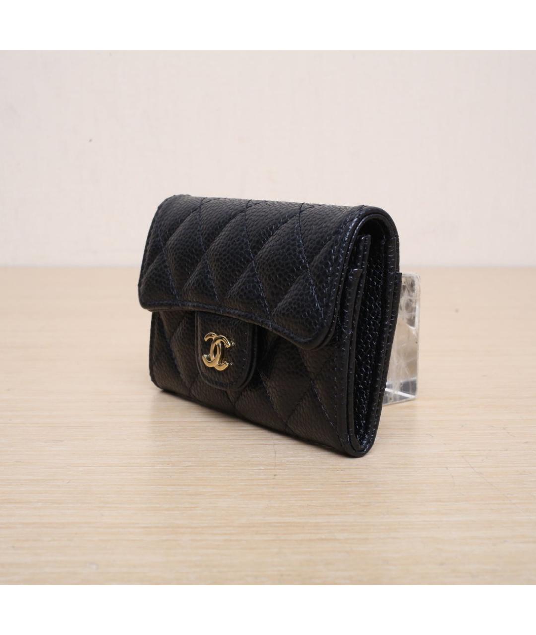 CHANEL Черный кожаный кошелек, фото 3