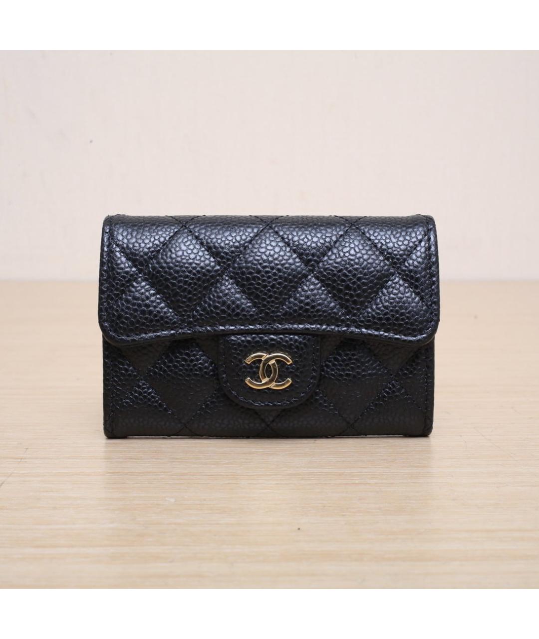 CHANEL Черный кожаный кошелек, фото 2