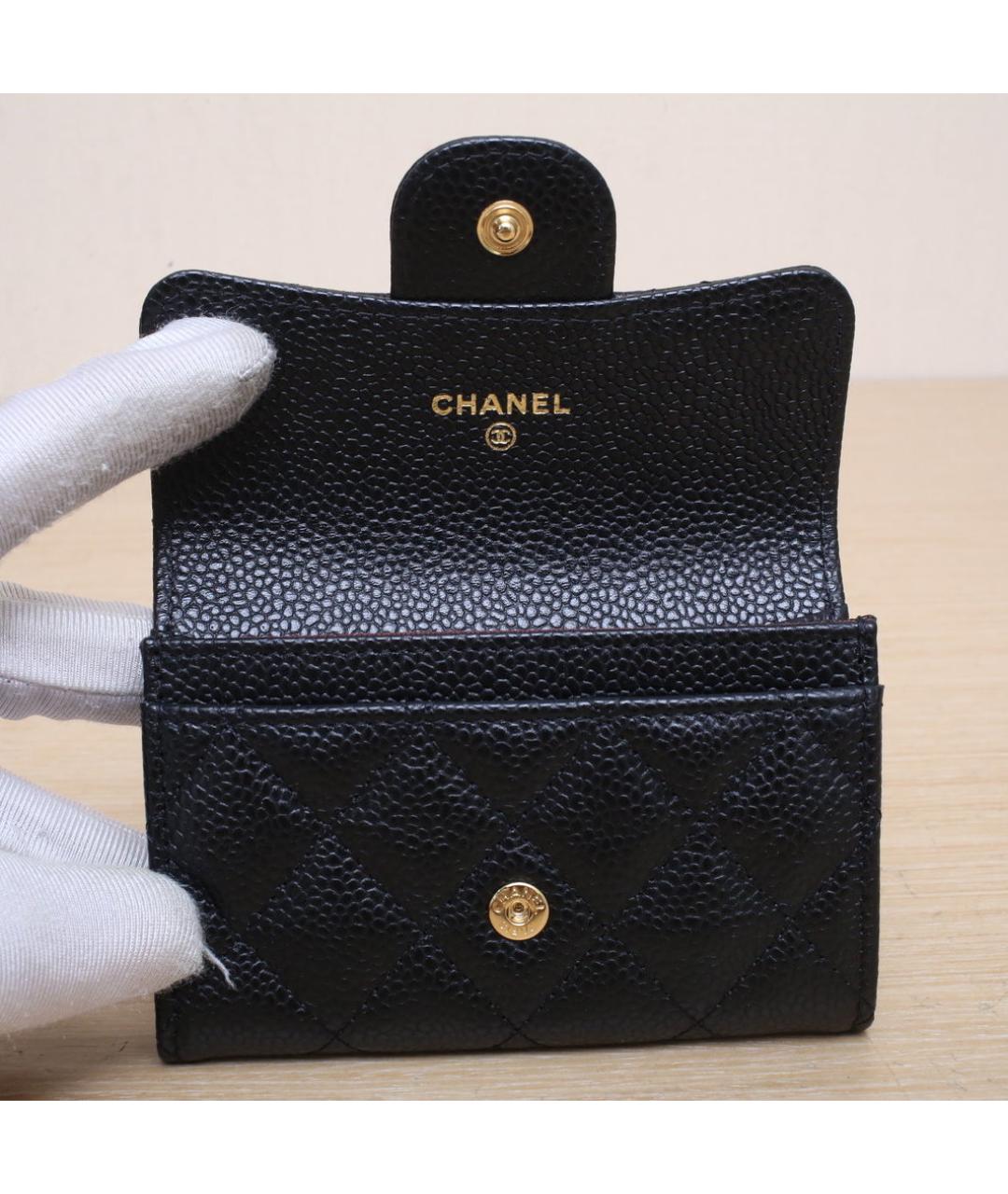 CHANEL Черный кожаный кошелек, фото 9