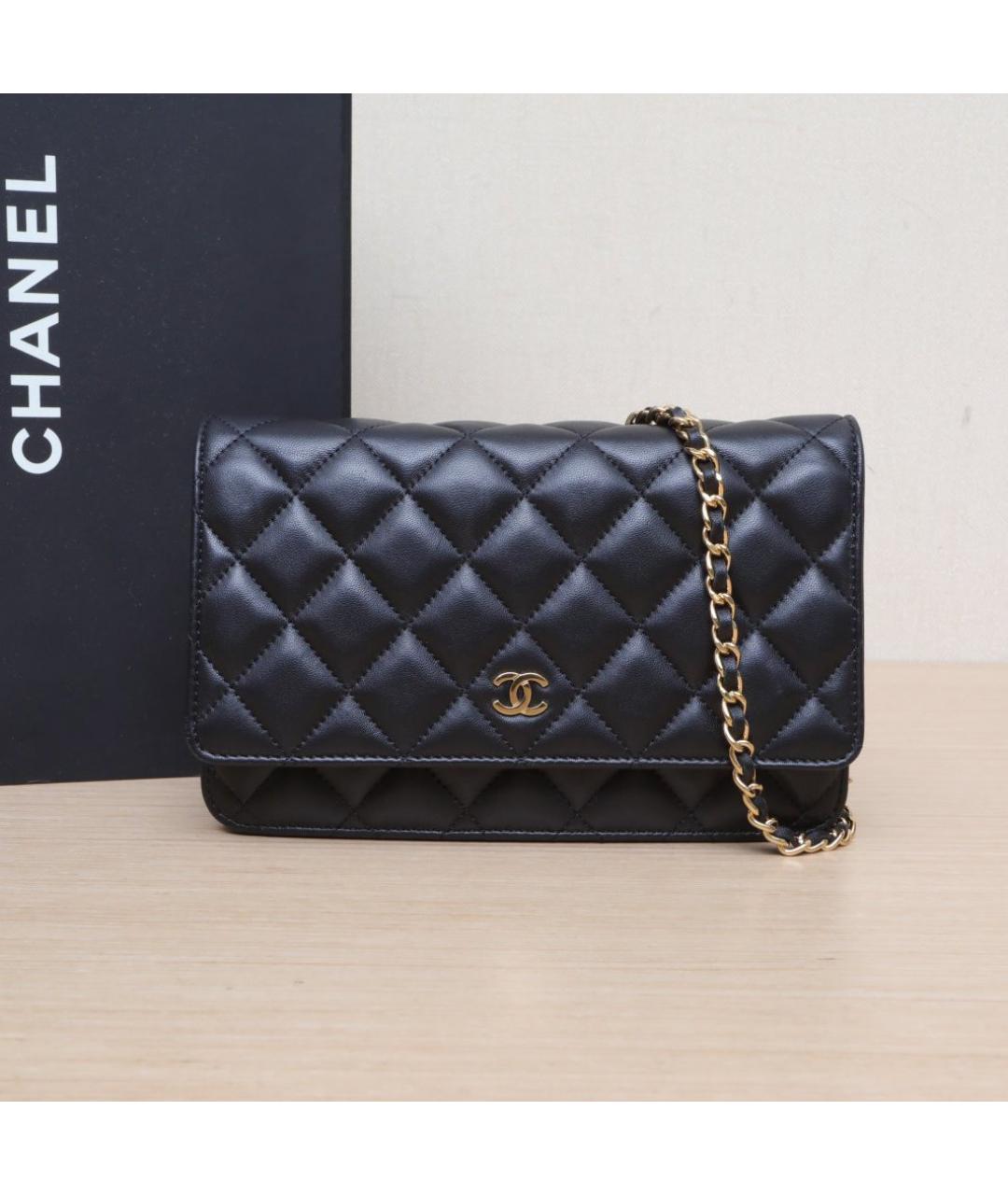 CHANEL Черная кожаная сумка через плечо, фото 10