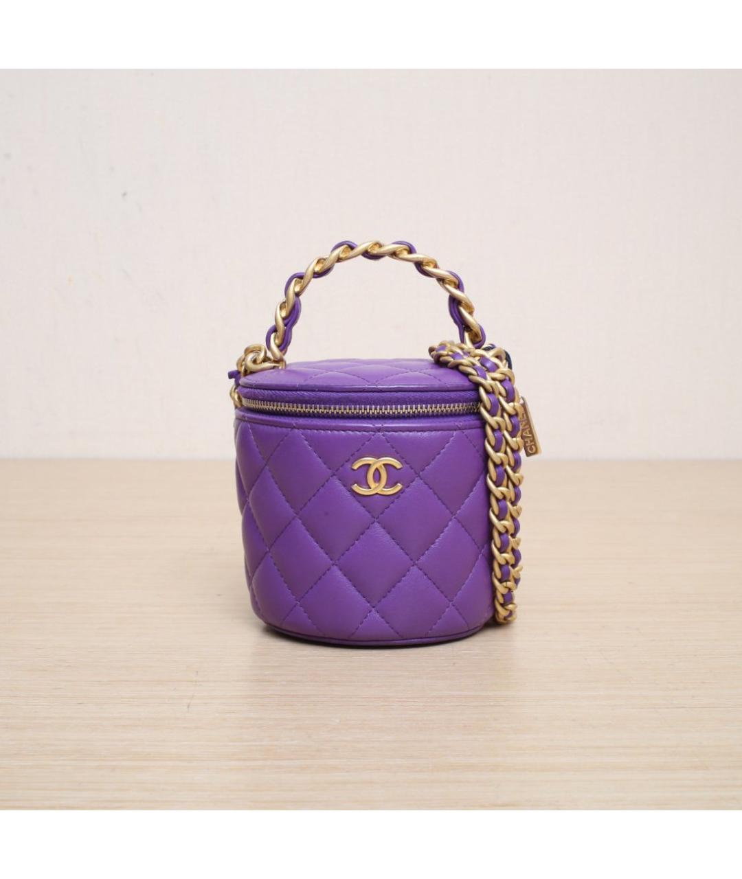 CHANEL Фиолетовая кожаная сумка через плечо, фото 2