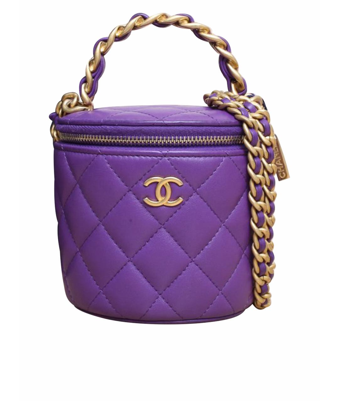 CHANEL Фиолетовая кожаная сумка через плечо, фото 1
