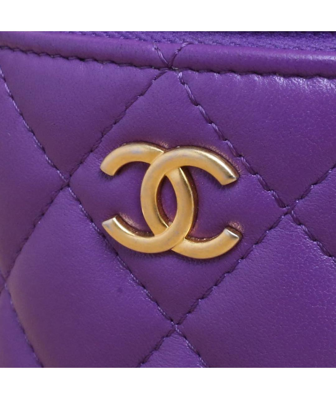 CHANEL Фиолетовая кожаная сумка через плечо, фото 7