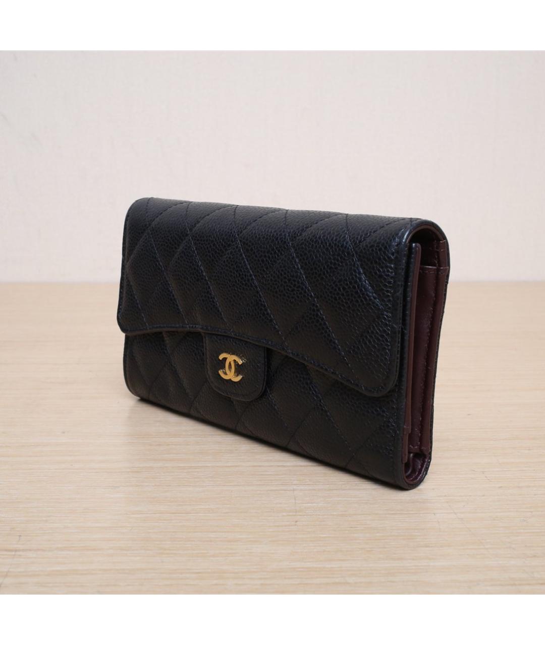 CHANEL Черный кожаный кошелек, фото 3