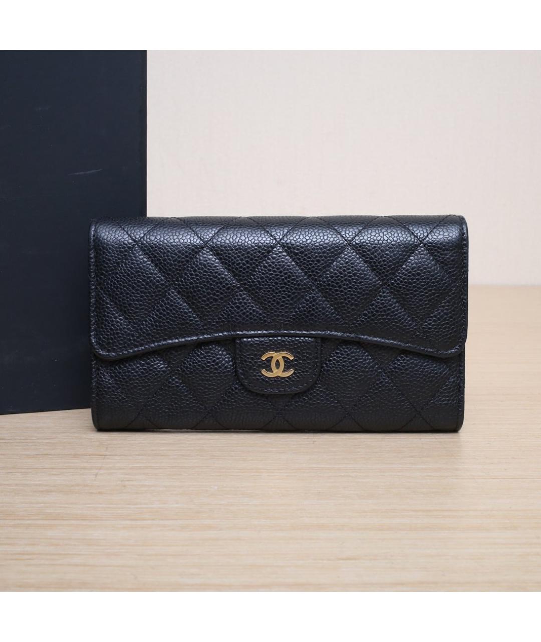CHANEL Черный кожаный кошелек, фото 10