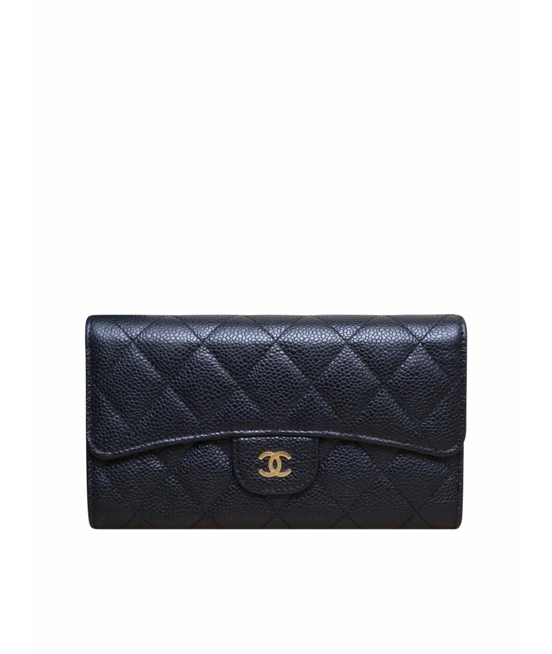 CHANEL Черный кожаный кошелек, фото 1