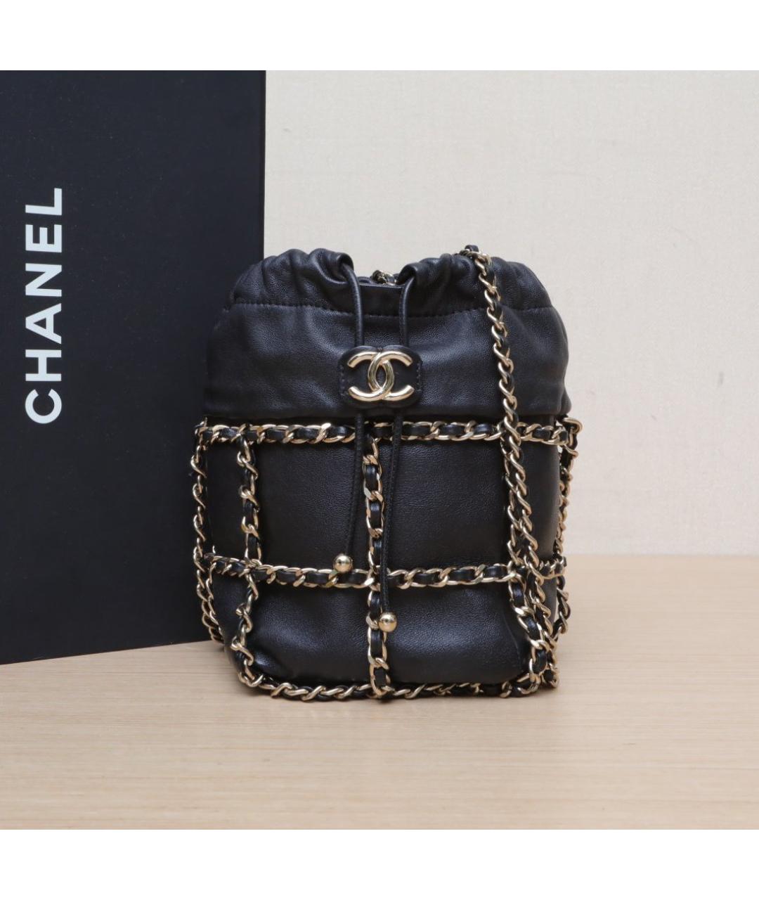 CHANEL Черная кожаная сумка через плечо, фото 10