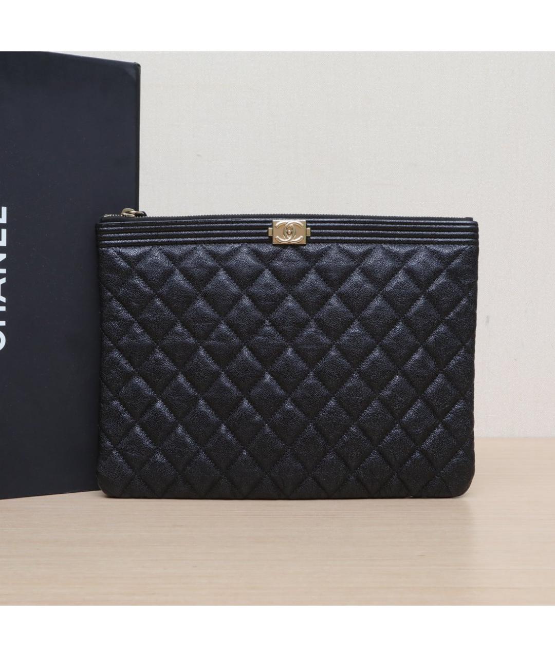 CHANEL Черная кожаная косметичка, фото 10