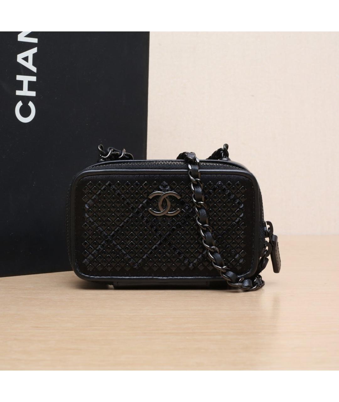 CHANEL Черная кожаная сумка через плечо, фото 10