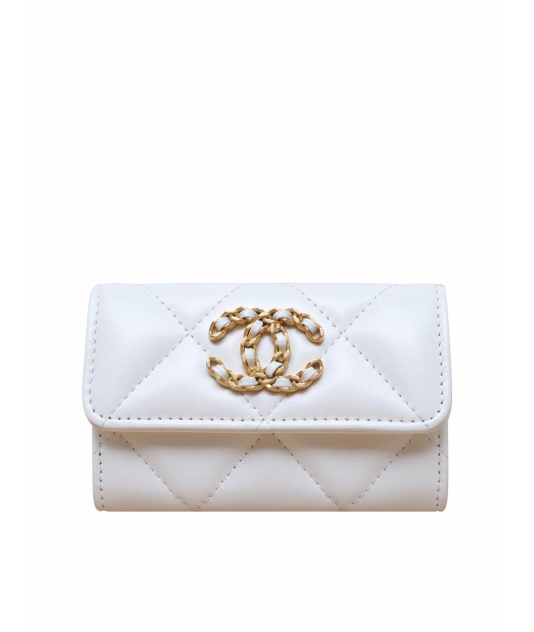 CHANEL Белый кожаный кошелек, фото 1