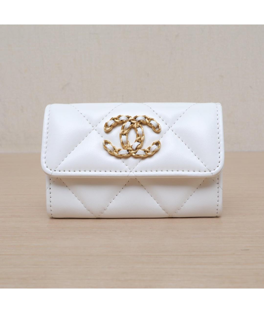 CHANEL Белый кожаный кошелек, фото 10