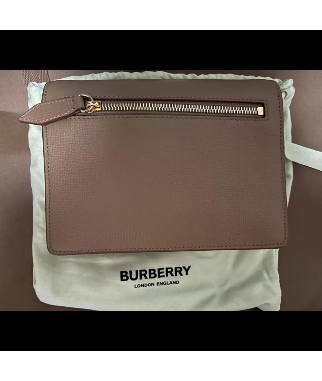 BURBERRY Коричневая кожаная сумка через плечо, фото 3