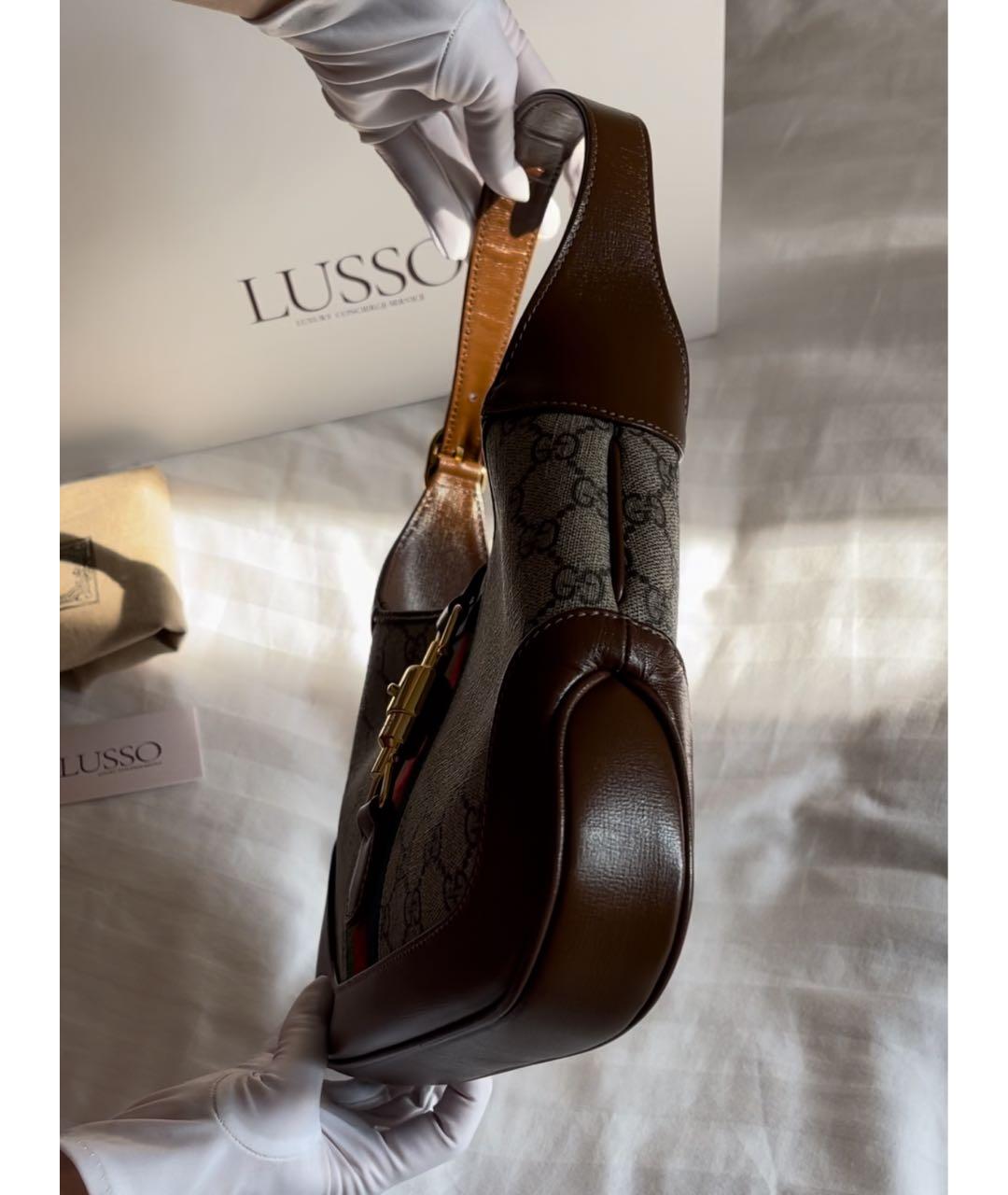 GUCCI Коричневая кожаная сумка с короткими ручками, фото 6