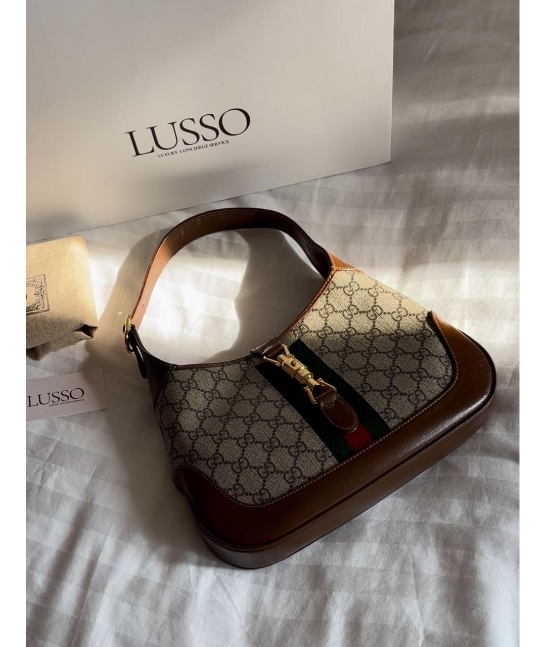 GUCCI Коричневая кожаная сумка с короткими ручками, фото 5