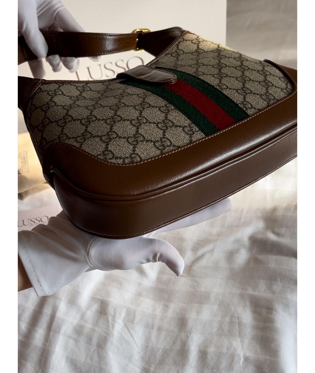 GUCCI Коричневая кожаная сумка с короткими ручками, фото 7