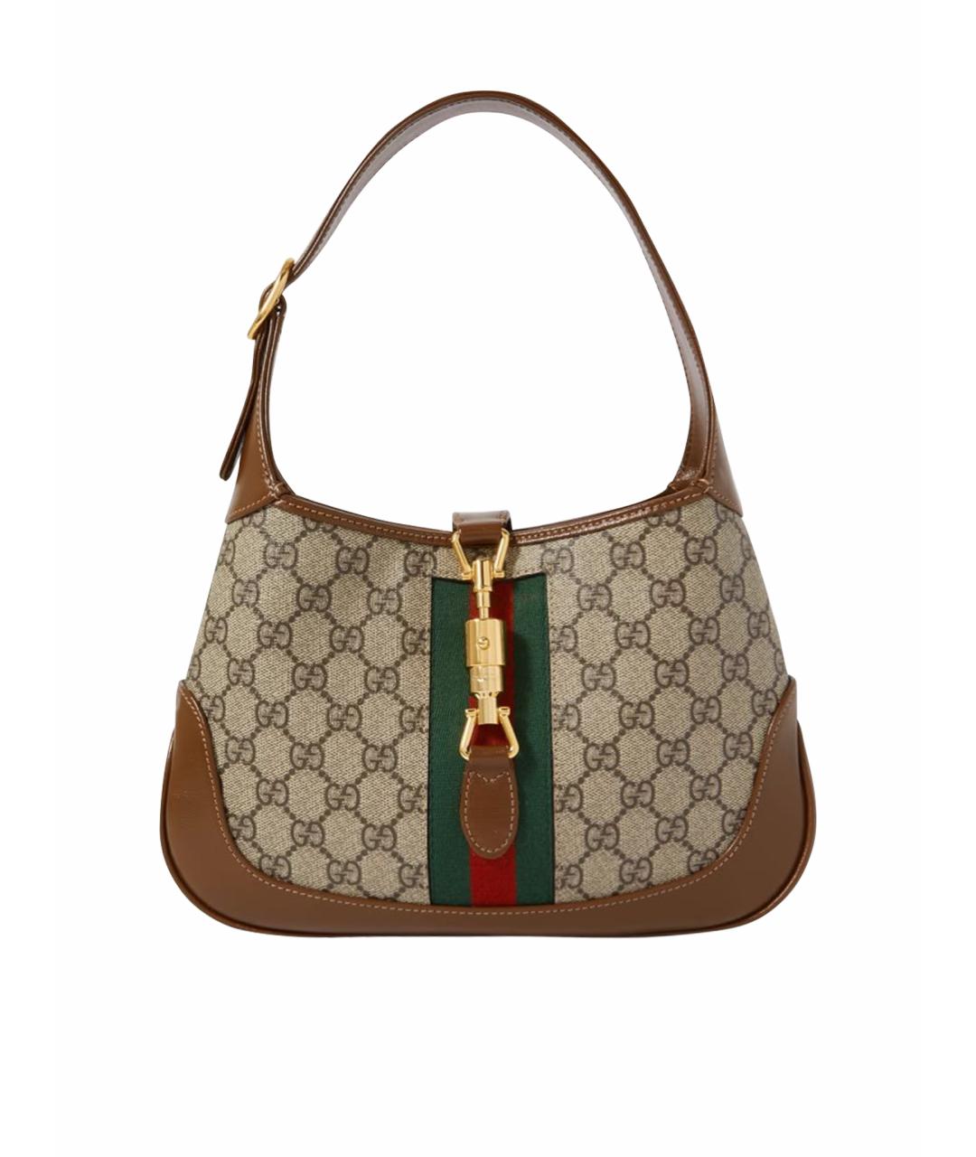 GUCCI Коричневая кожаная сумка с короткими ручками, фото 1