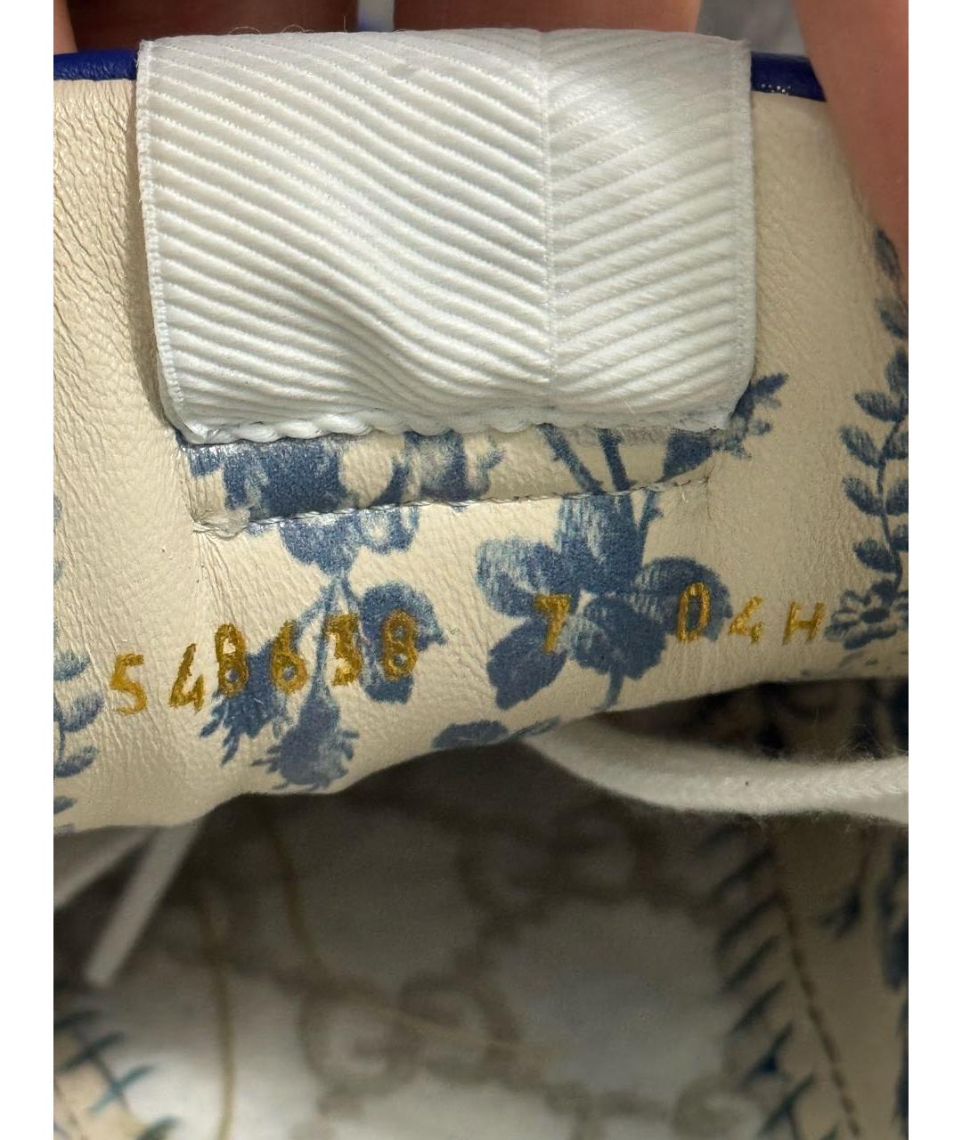 GUCCI Синие кожаные высокие кроссовки / кеды, фото 7