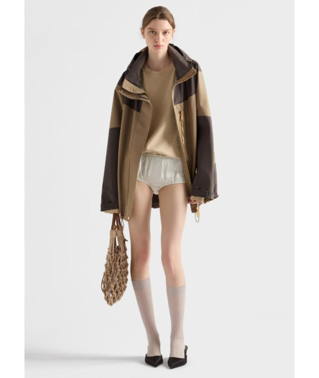 PRADA Коричневая полиэстеровая куртка, фото 2
