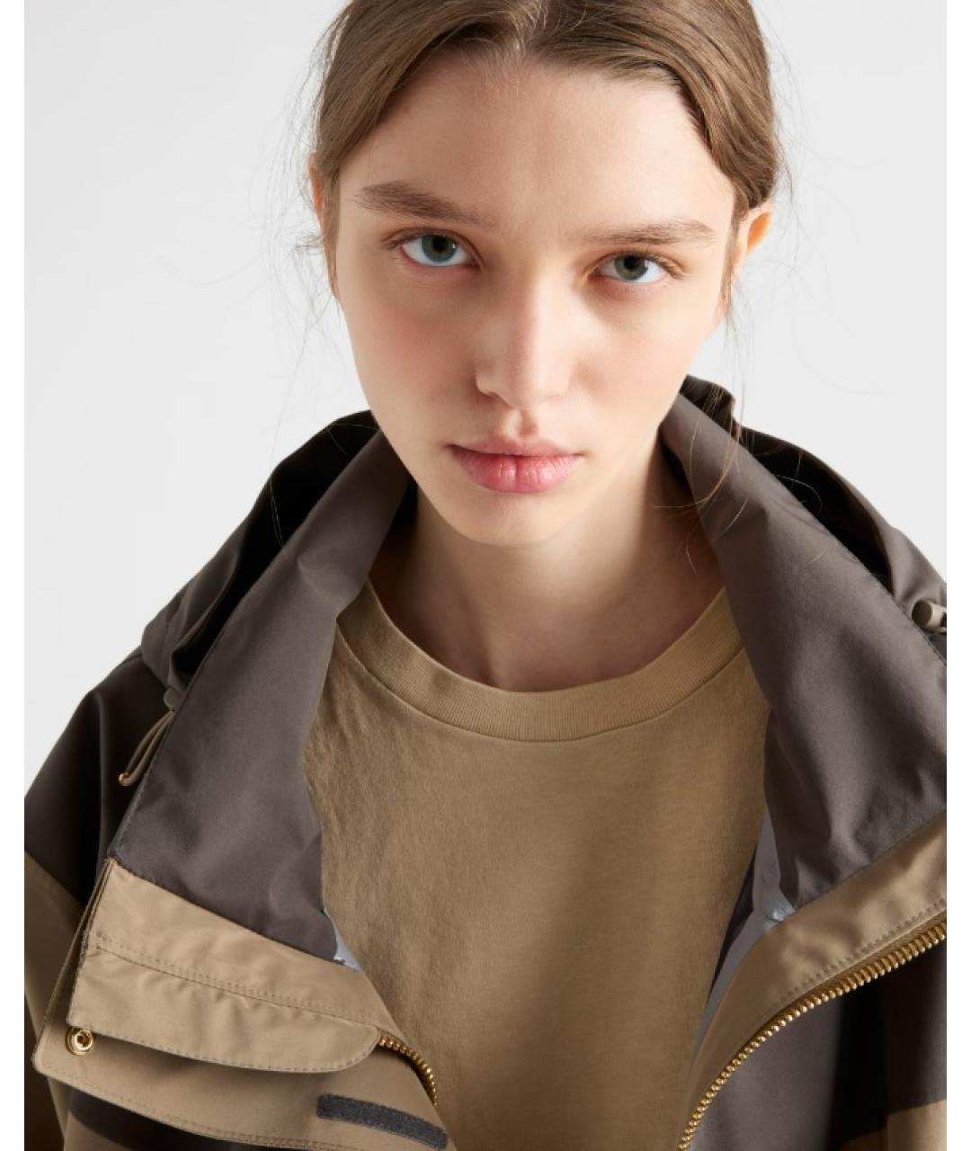 PRADA Коричневая полиэстеровая куртка, фото 3