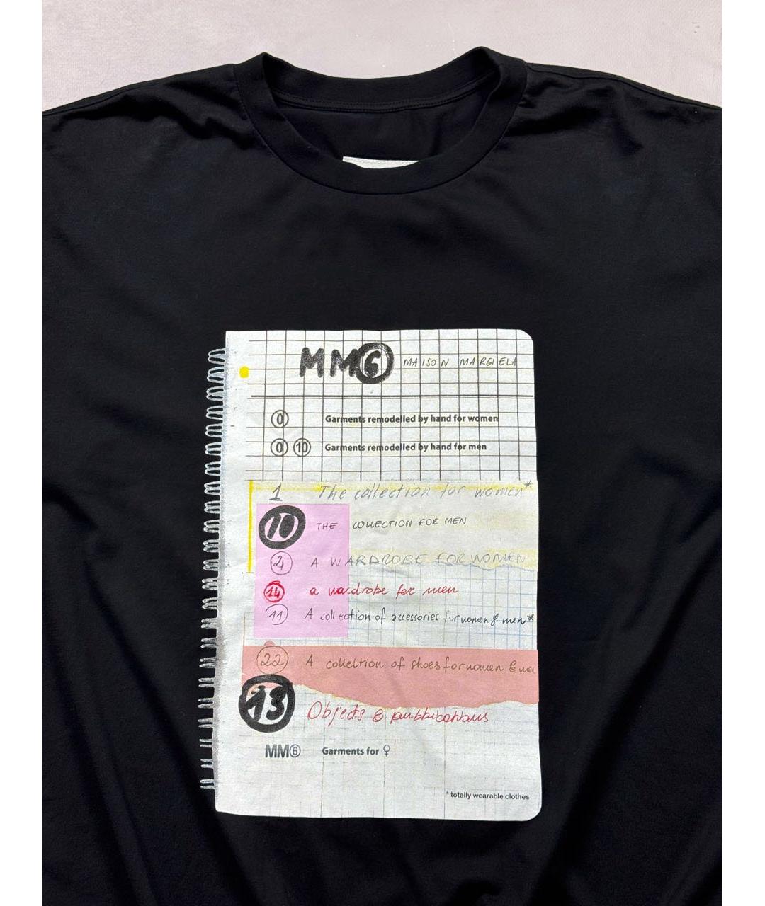 MM6 MAISON MARGIELA Черная хлопковая футболка, фото 2