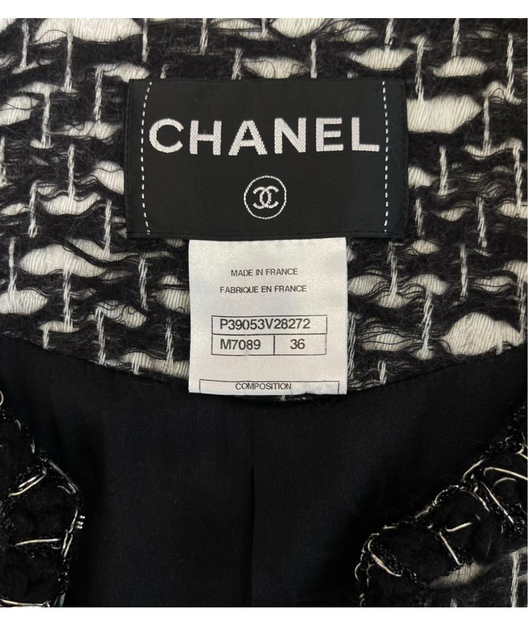 CHANEL Черный шерстяной жакет/пиджак, фото 3