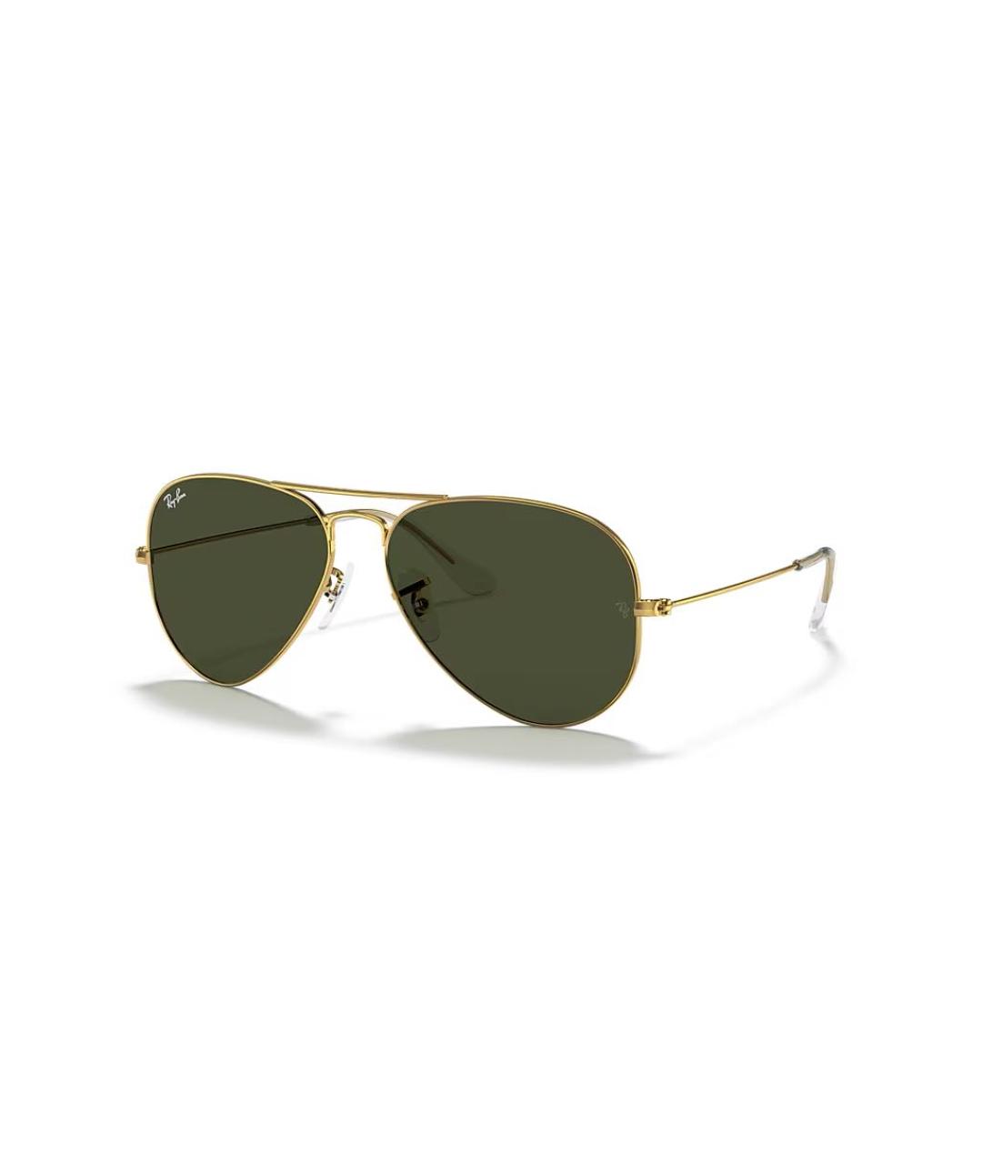 RAY BAN Золотые металлические солнцезащитные очки, фото 8