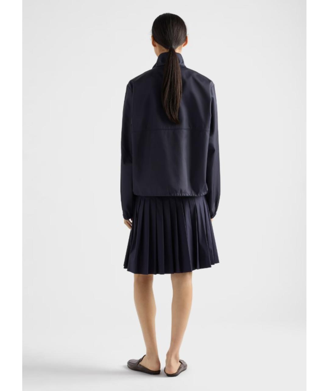 PRADA Темно-синяя полиэстеровая куртка, фото 4