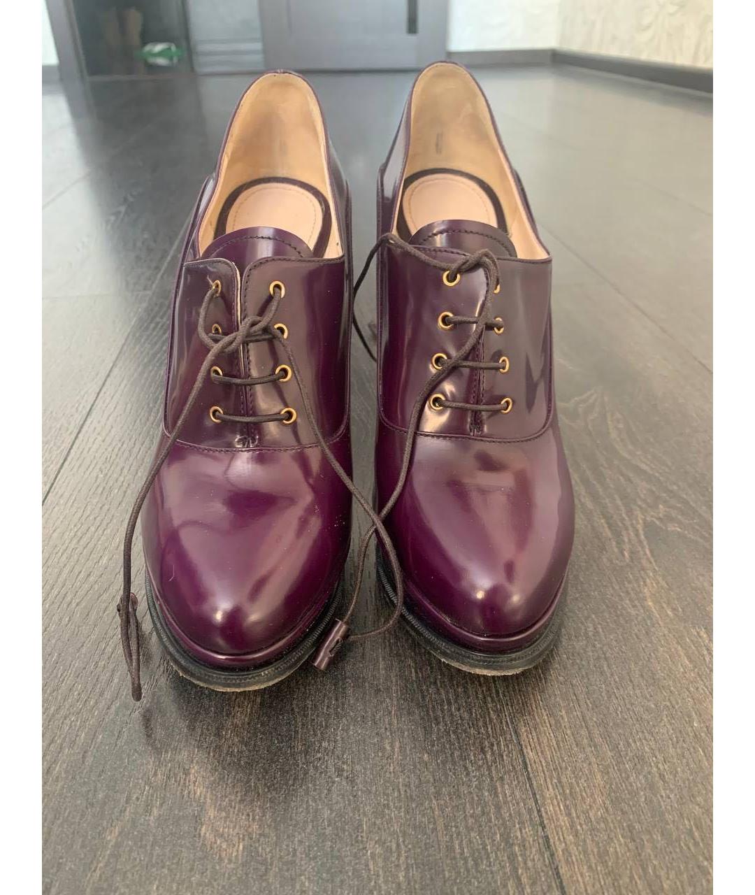 PRADA Фиолетовые кожаные ботильоны, фото 2