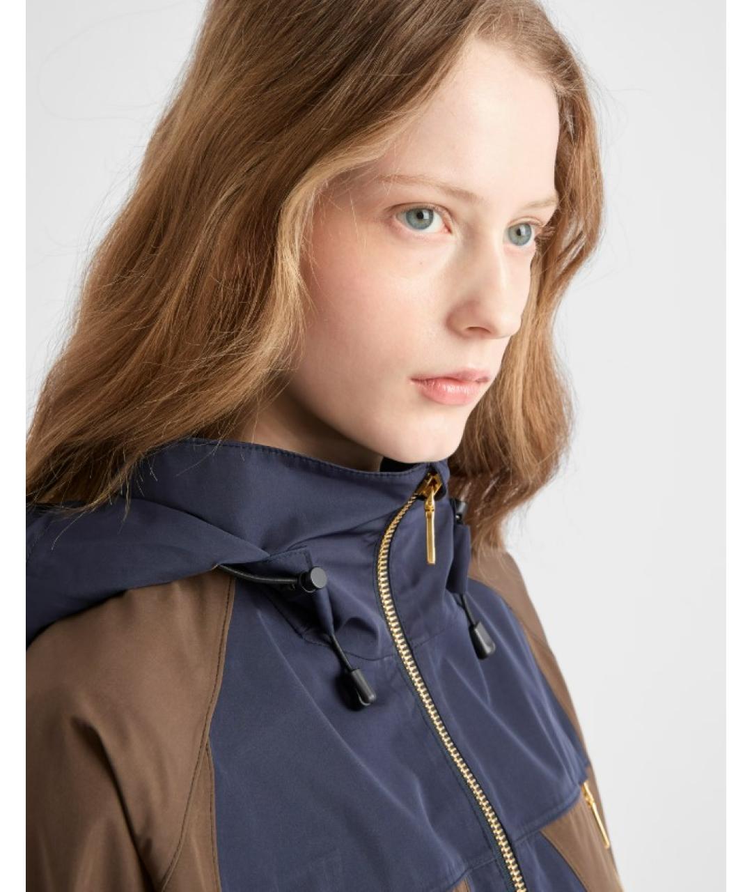 PRADA Темно-синяя полиэстеровая куртка, фото 4