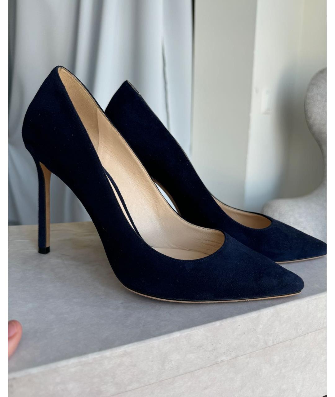JIMMY CHOO Темно-синие замшевые туфли, фото 2