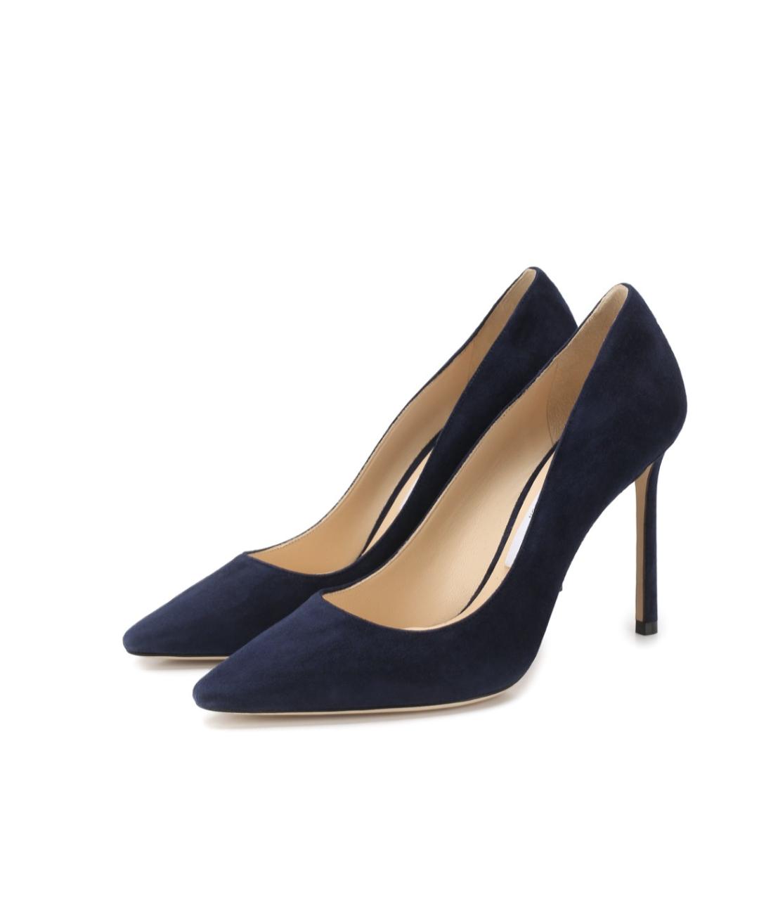 JIMMY CHOO Темно-синие замшевые туфли, фото 10