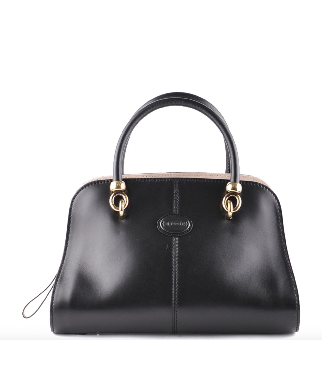 TOD'S Черная кожаная сумка с короткими ручками, фото 5