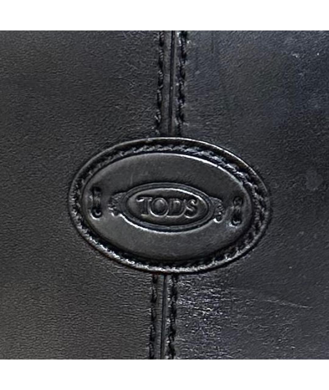 TOD'S Черная кожаная сумка с короткими ручками, фото 4