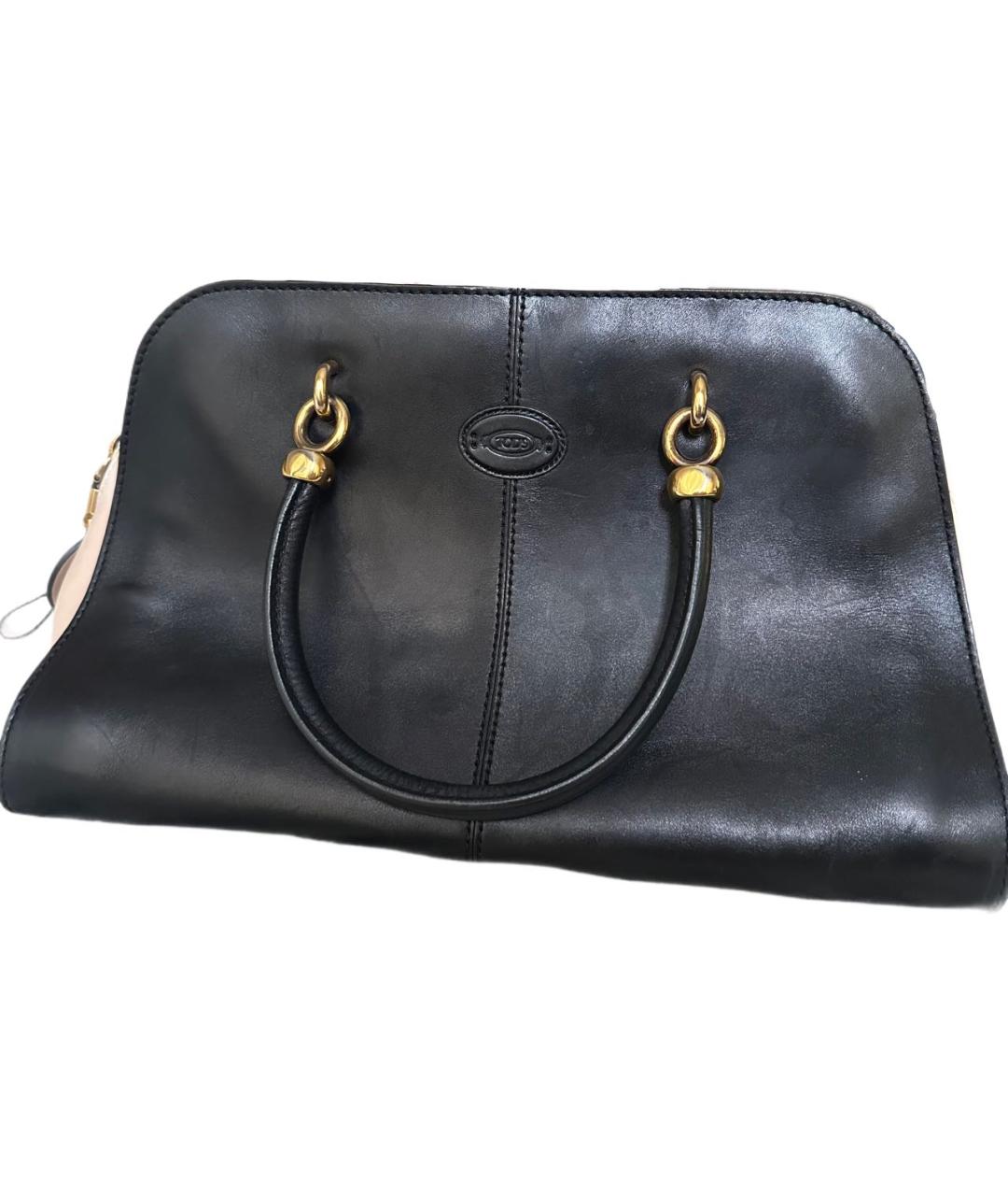 TOD'S Черная кожаная сумка с короткими ручками, фото 2