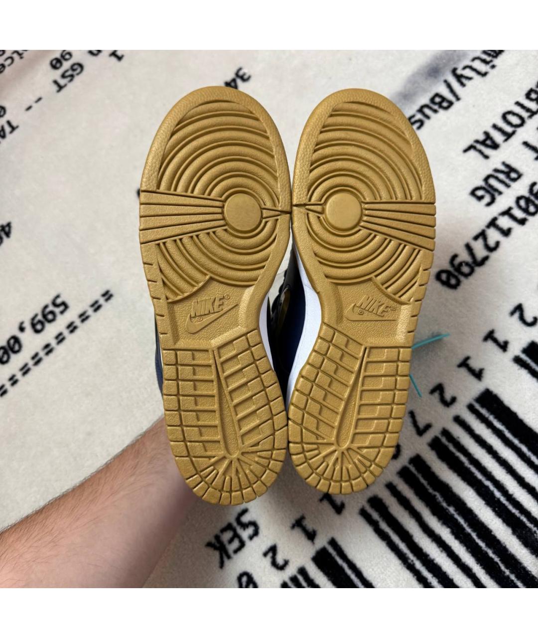 NIKE Синие кожаные низкие кроссовки / кеды, фото 5