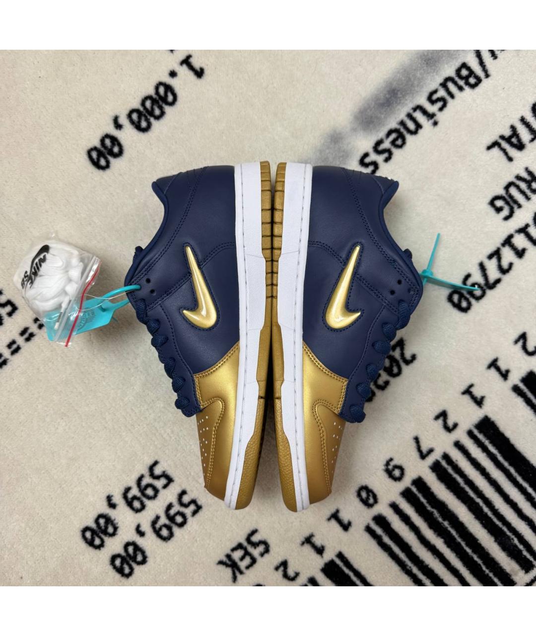 NIKE Синие кожаные низкие кроссовки / кеды, фото 3