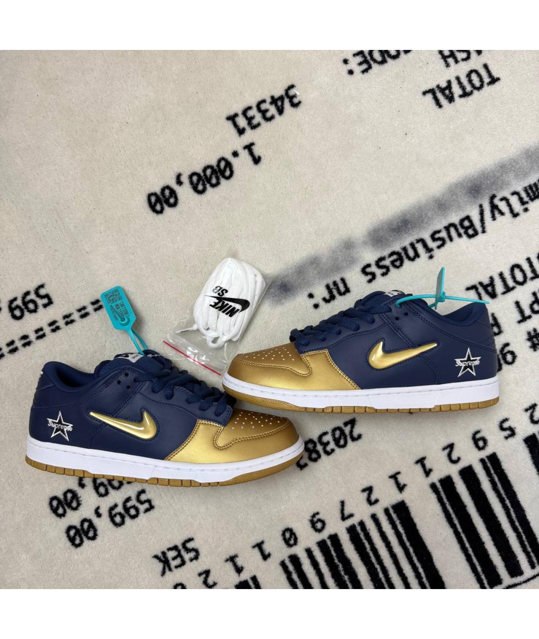 NIKE Синие кожаные низкие кроссовки / кеды, фото 6