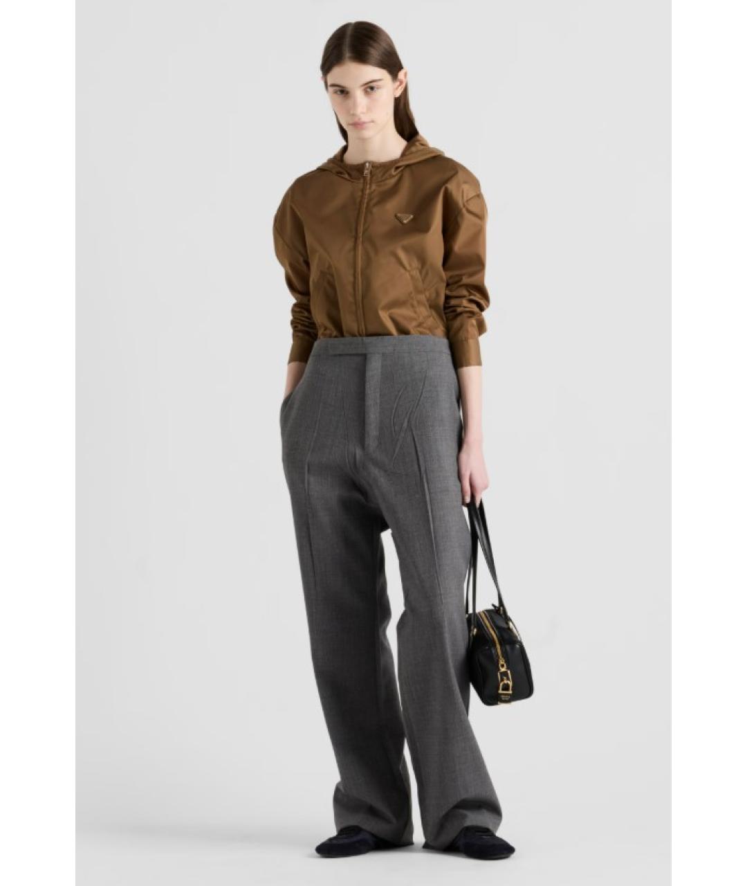 PRADA Коричневая полиэстеровая куртка, фото 2