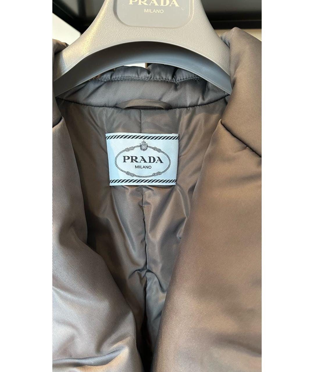PRADA Серая полиамидовая куртка, фото 3