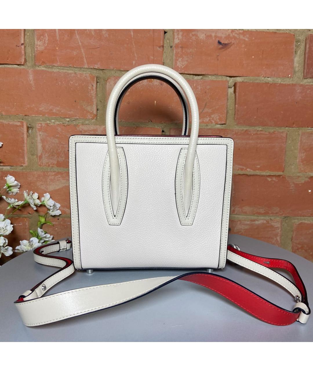 CHRISTIAN LOUBOUTIN Бежевая кожаная сумка с короткими ручками, фото 8